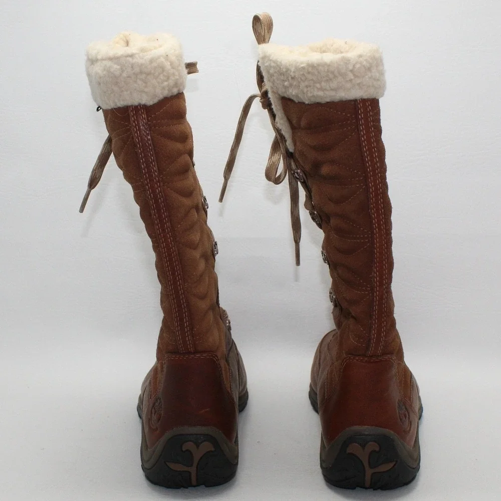 Timberland Mount Hope Mid‎ Waterproof Winter Boots Brown Leather Womens 8.5 NWOB